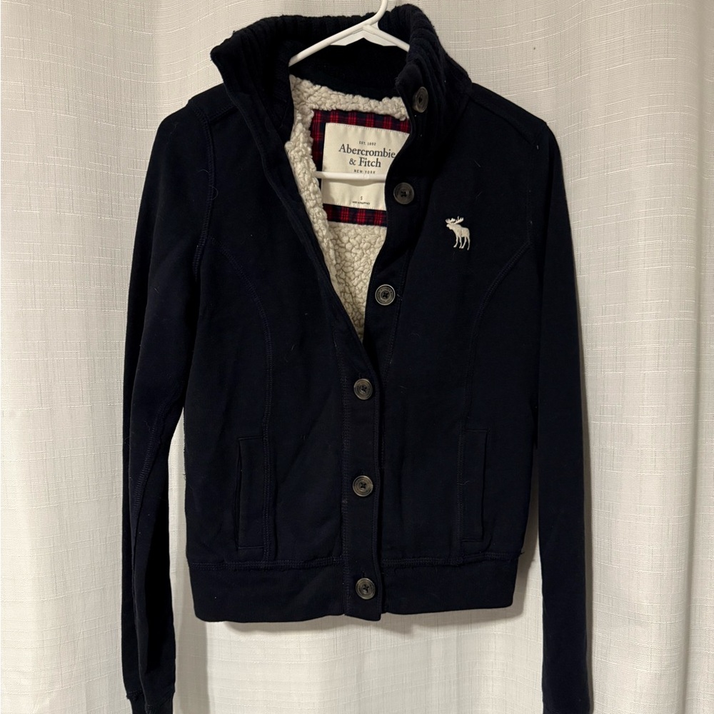 Abercrombie & Fitch Cream Sherpa Jacket